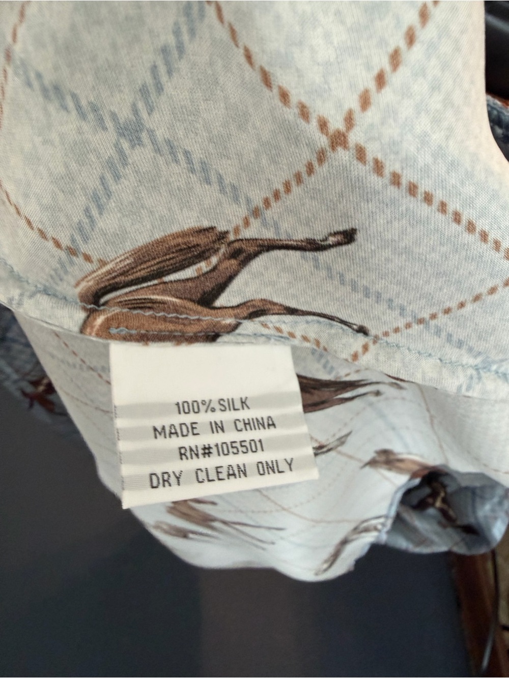 Double D Women's Horse Print Maxi Skirt in Light Blue and Brown - Picture 7 of 7